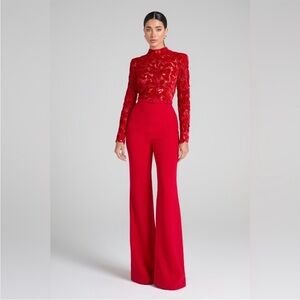 NADINE MERABI Eleanor Red Jumpsuit